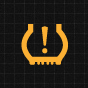 胎壓偵測系統TMPS在輪胎胎壓過低時，在儀表板顯示的黃色警示燈